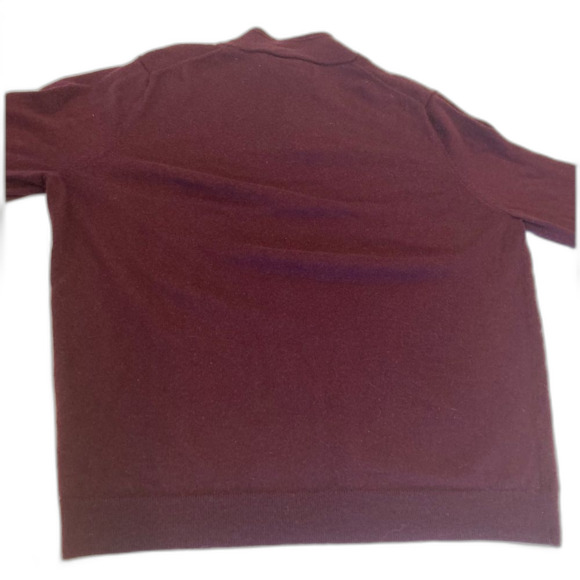 Nordstrom‘s 100% Merino wool washable Oxblood gray collar half zip sweater XL - Picture 3 of 7